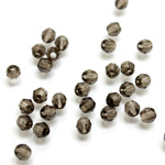 Plastic Bead - Transparent Faceted Round 04MM BLACK DIAMOND