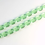 Czech Pressed Glass Bead - Flat Oval 08x6MM PERIDOT