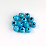 Gemstone Bead - Smooth Round 2.5MM Diameter Hole 07MM HOWLITE DYED TURQUOISE