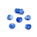 Czech Pressed Glass Bead - Smooth Heart 08x8MM PORPHYR SAPPHIRE