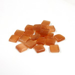 Fiber-Optic Flat Back Buff Top Straight Side Stone - Square 06x6MM CAT'S EYE COPPER