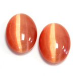 Fiber-Optic Cabochon - Oval 25x18MM CAT'S EYE COPPER