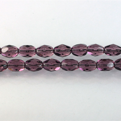 Czech Glass Fire Polish Bead - Oval 07x5MM AMETHYST
