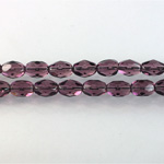 Czech Glass Fire Polish Bead - Oval 07x5MM AMETHYST