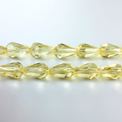 Chinese Cut Crystal Bead - Pear 11x7MM JONQUIL