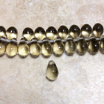 Czech Pressed Glass Pendant - Smooth Drop 9x6MM BLACK DIAMOND