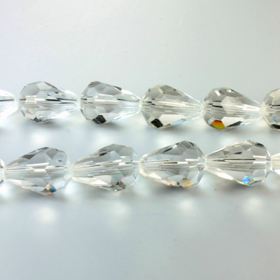 Chinese Cut Crystal Bead - Pear 13x9MM CRYSTAL