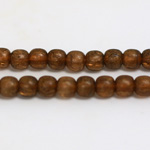 Plastic Bead - Linen Quartz Color Smooth Barrel Round 07MM MATTE BROWN