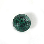 Plastic Engraved Bead - Wheel 18x15MM INDOCHINE TEAL