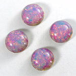 Glass Medium Dome Lampwork Cabochon - Round 15MM FIRE OPAL (01003)