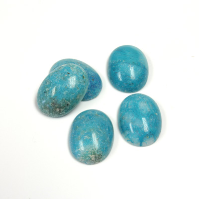 Plastic Flat Back Cabochon - Oval 14x10MM TURQ STRATA (LCV49)