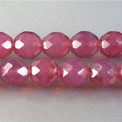 Czech Glass Fire Polish Bead - Round 12MM OPAL ROSE