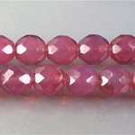 Czech Glass Fire Polish Bead - Round 12MM OPAL ROSE