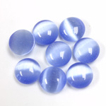 Fiber-Optic Cabochon - Round 10MM CAT'S EYE LT BLUE