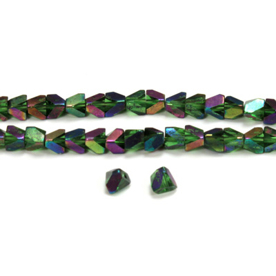 Cut Crystal Bead - V-Cut 04MM EMERALD IRIS