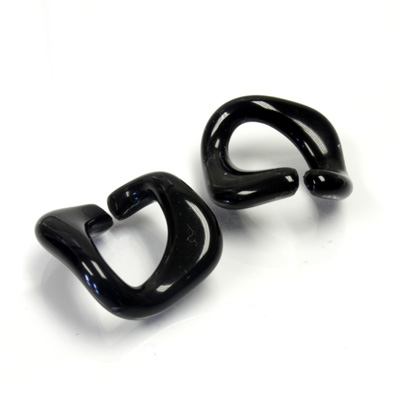 Italian Plastic Links - Mixed Color Smooth Abstract Split Link 20x21MM JET