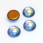 Glass Medium Dome Foiled Cabochon - Round 13MM LT SAPPHIRE AB
