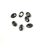 Cut Crystal Point Back Fancy Stone Foiled - Oval 06x4MM BLACK DIAMOND