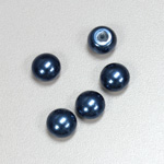 Glass High Dome Cabochon Pearl Dipped - Round 10MM NAVY