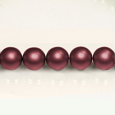 Czech Glass Pearl Bead - Round 10MM MATTE GARNET 75499