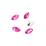 Plastic Point Back Foiled Stone - Navette 10x5MM ROSE