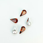 Plastic Point Back Foiled Stone - Pear 10x6MM SMOKE TOPAZ