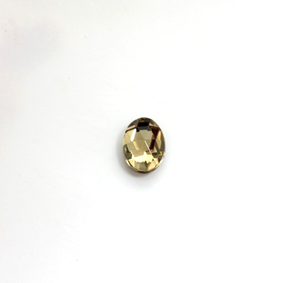 Glass Flat Back Foiled Rauten Rose - Oval 08x6MM BLACK DIAMOND