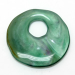 Plastic Pendant - Mixed Color Smooth Round Creole Fancy 50MM LIGHT GREEN SILK