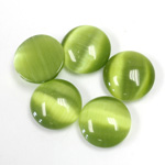 Fiber-Optic Cabochon - Round 13MM CAT'S EYE OLIVE