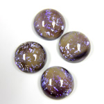 Glass Medium Dome Lampwork Cabochon - Round 15MM OPAL TANZANITE (04792)