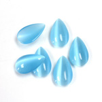 Fiber-Optic Cabochon - Pear 13x8MM CAT'S EYE AQUA