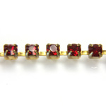 Preciosa Crystal Rhinestone Cup Chain - PP24 (SS12) SIAM RUBY-RAW