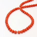Gemstone Bead - Smooth Round 06MM DOLOMITE DYED CORAL