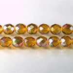 Czech Glass Fire Polish Bead - Round 08MM TOPAZ AB