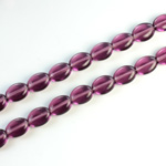 Czech Pressed Glass Bead - Flat Oval 08x6MM AMETHYST