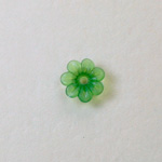 Plastic Flower with Center Hole - Round 10MM MATTE EMERALD