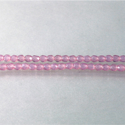 Czech Glass Fire Polish Bead - Round 03MM OPAL ROSE