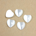 Fiber-Optic Flat Back Cabochon - Heart 10MM CAT'S EYE WHITE