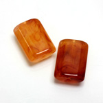 Plastic  Bead - Mixed Color Smooth Flat Rectangle 21x14MM CORNELIAN AGATE