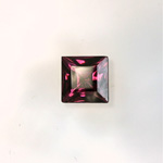 Glass Point Back Foiled Tin Table Cut (TTC) Stone - Square 08x8MM AMETHYST