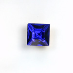Glass Point Back Foiled Tin Table Cut (TTC) Stone - Square 08x8MM SAPPHIRE