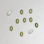 Glass Medium Dome Cabochon Pearl Spray Finish - Oval 06x4MM DARK OLIVE