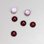 Glass Medium Dome Cabochon Pearl Spray Finish - Round 07MM GARNET