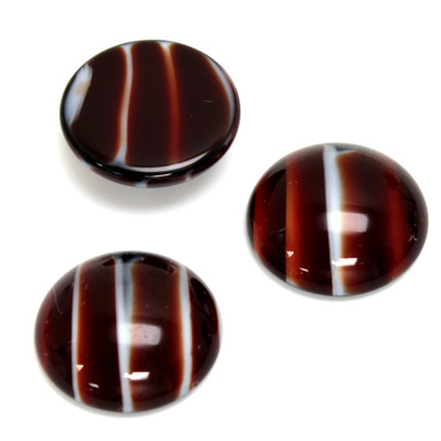 Glass Medium Dome Cabochon - Round 18MM TIGEREYE RED