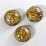 Glass Medium Dome Lampwork Cabochon - Round 18MM TOPAZ OPAL (0615)