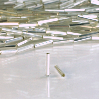 Preciosa Czech Glass Bugle Bead with Square Hole - Size 5 CRYSTAL SL 78102