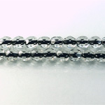 Czech Glass Fire Polish Bead - Round 06MM CRYSTAL BLACK LINE