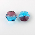 Czech Glass Flower with Center Hole - Round 12MM AQUA-AMETHYST