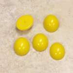 Glass Medium Dome Opaque Cabochon - Oval 12x10MM YELLOW