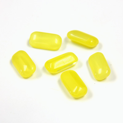 Glass Point Back Buff Top Stone Opaque Doublet - Cushion Octagon 10x5MM YELLOW MOONSTONE
